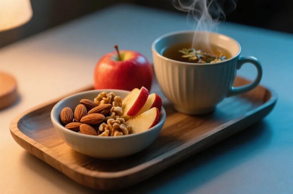 低卡健康的深夜看球零食与热茶